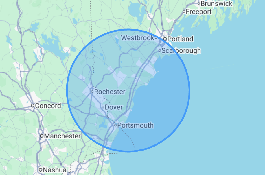 Map of Seacoast Shine service area